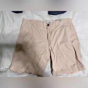 Men's Flat Front Shorts in Light Tan